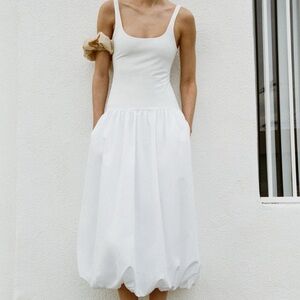 🆕 2024 ZARA MIXED BALLOON MIDI DRESS